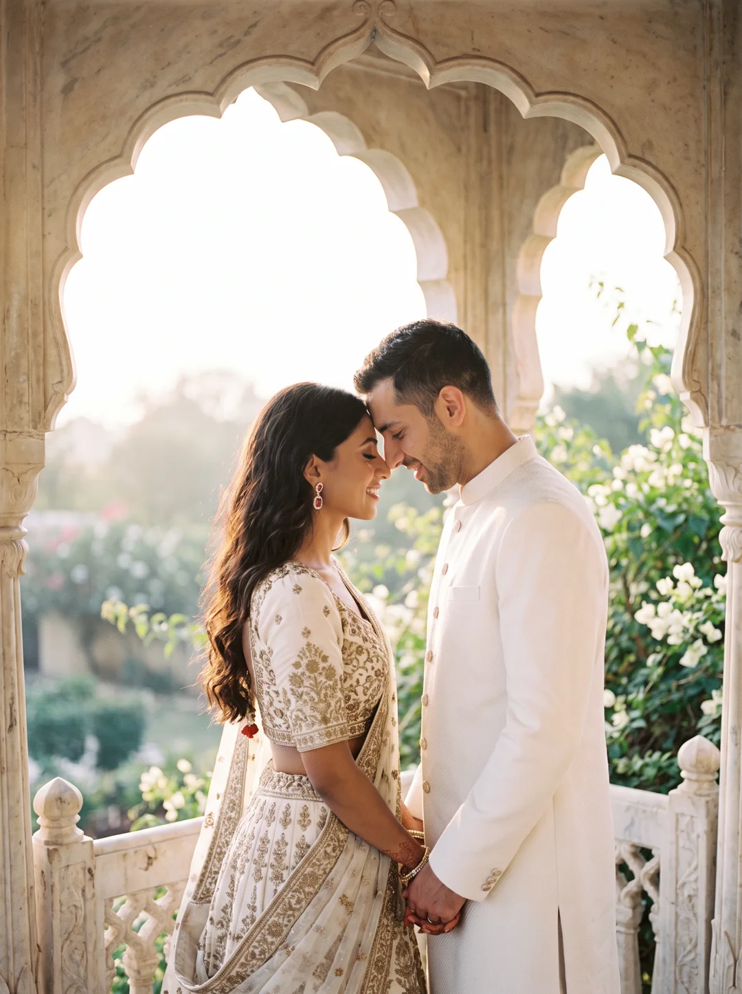 The couple sharing a quiet moment